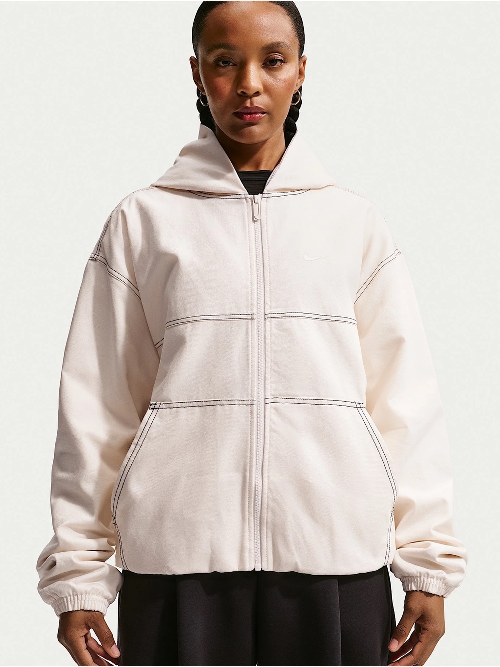 NWT Nike Sportswear Oversized Workwear Lined Jacket Chalk Sz XL